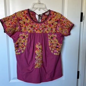 Sister Mary Embroidered “Jane” Tunic Top, XS